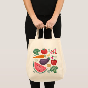Tote Bolsa de compra de Frutas e vegetais cultivados lo