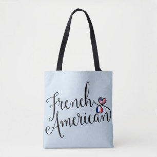 Tote Bolsa de compra Francesa Americana de Corações Ent
