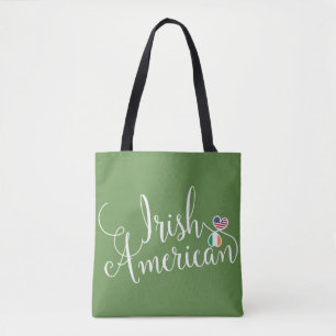 Tote Bolsa de compra Irlandesa Americana de Corações En