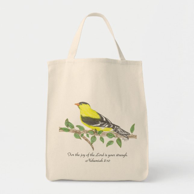 Tote Bolsa de compra orgânica Goldfinch (Frente)