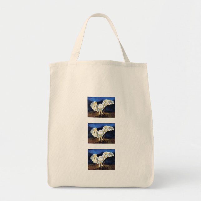 Tote Bolsa de compra Orgânica Snowy Owl (Frente)