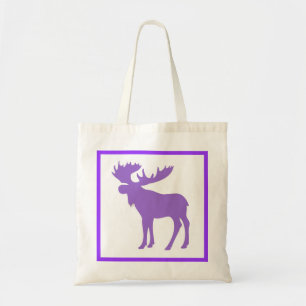 Tote Bolsa de compra reutilizável de alce roxo simples