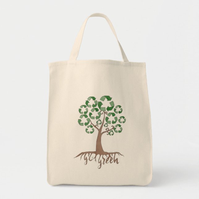 Tote Bolsa de compra verde reutilizável (Frente)