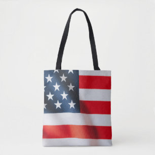 Tote Bolsa de Compras Bandeira Patriótica Americana – E