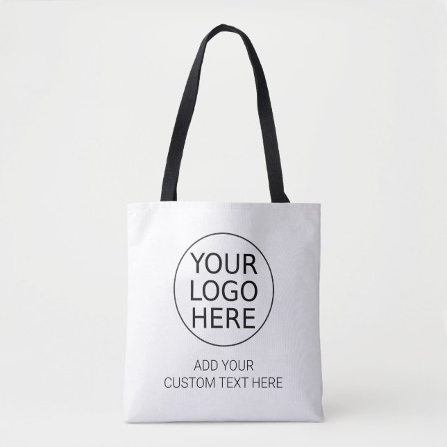 Tote Bolsa de Compras Básica de Logotipo Personalizado  (Frente)
