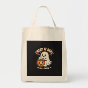 Tote Bolsa de Compras de Halloween Cute Ghost Creep It 