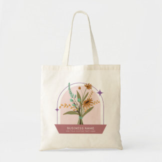 Tote Bolsa de Compras de Negócios Floral Personalizada