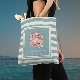 Tote Bolsa de compras de praia de verão nome da cidade