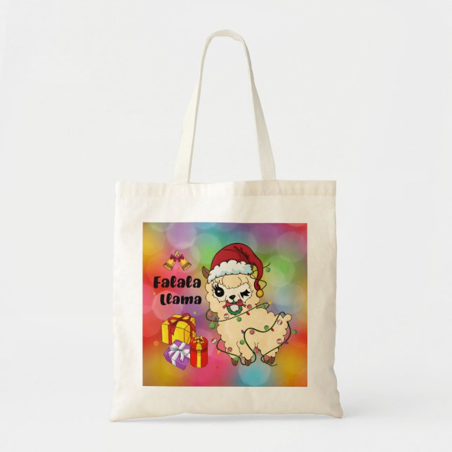 Tote Bolsa de Compras do Llama de Natal (Frente)