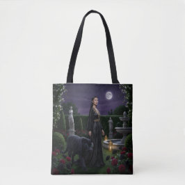 Tote Bolsa de Compras Jardim Místico: Mulher & Pantera