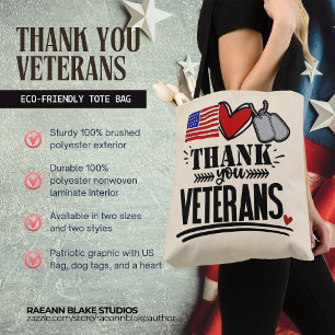 Tote Bolsa de Compras Obrigado Veteranos