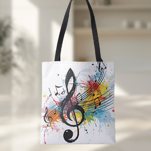 Tote Bolsa de Compras para Amantes de Música Vibrante e