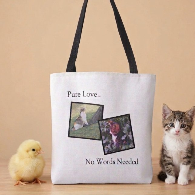 Tote Bolsa de Compras Personalizada Amante de Animais d (Fully customizable tote bag with photos for pet lovers)
