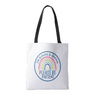 Tote Bolsa de compras reutilizável amiga do autismo