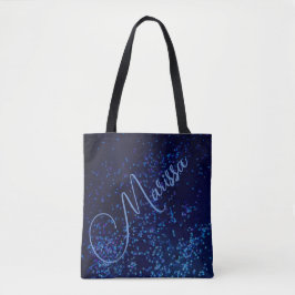 Tote Bolsa de Confetti Azul Personalizado por Diversão 