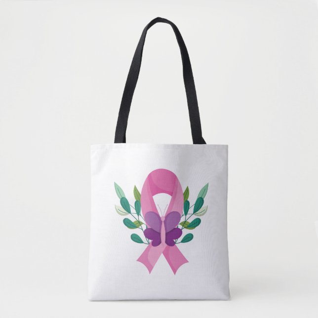 Tote Bolsa de Consciência do Cancer da Mama (Frente)