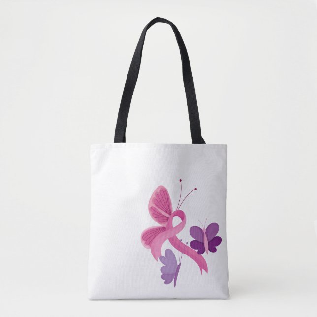 Tote Bolsa de Consciência do Cancer da Mama (Frente)