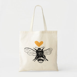 Tote Bolsa de coração de abelha