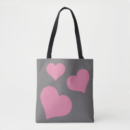 Tote Bolsa de Coração Rosa