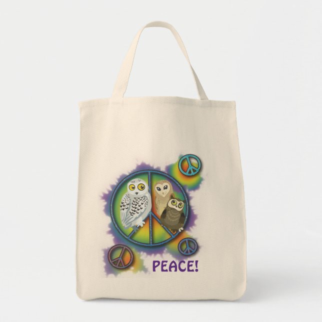 Tote Bolsa de Coruja da Paz~tote (Frente)