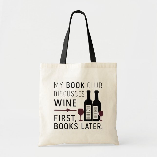 Tote Bolsa de Cotação de Vinho do Clube de Livro Engraç (Frente)