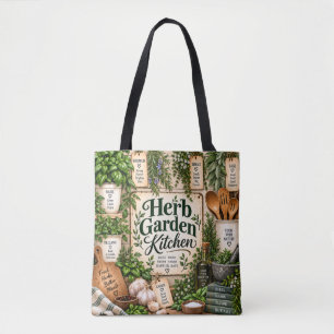 Tote Bolsa de Cozinha Jardim de Ervas