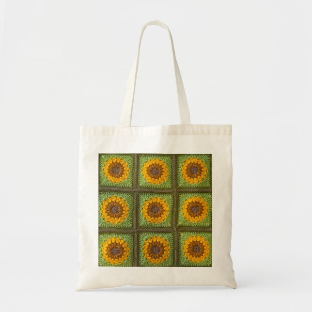 Tote Bolsa de Crochê de Girassóis (Frente)