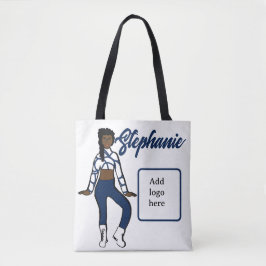 Tote Bolsa de Dançarino Personalizado ( Azul Branco)