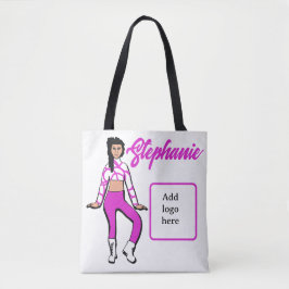 Tote Bolsa de Dançarino Personalizado ( Branco Fushia)