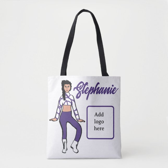 Tote Bolsa de Dançarino Personalizado ( Grape White) (Frente)