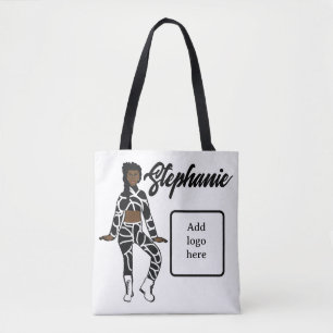 Tote Bolsa de Dançarino Personalizado (Preto Branco)