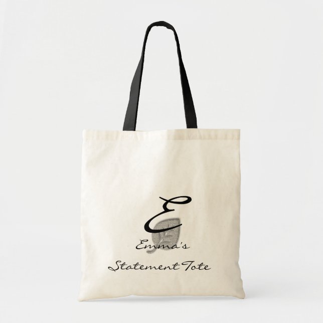 Tote Bolsa de Declaração de Folha Chic Silver da Emma (Frente)