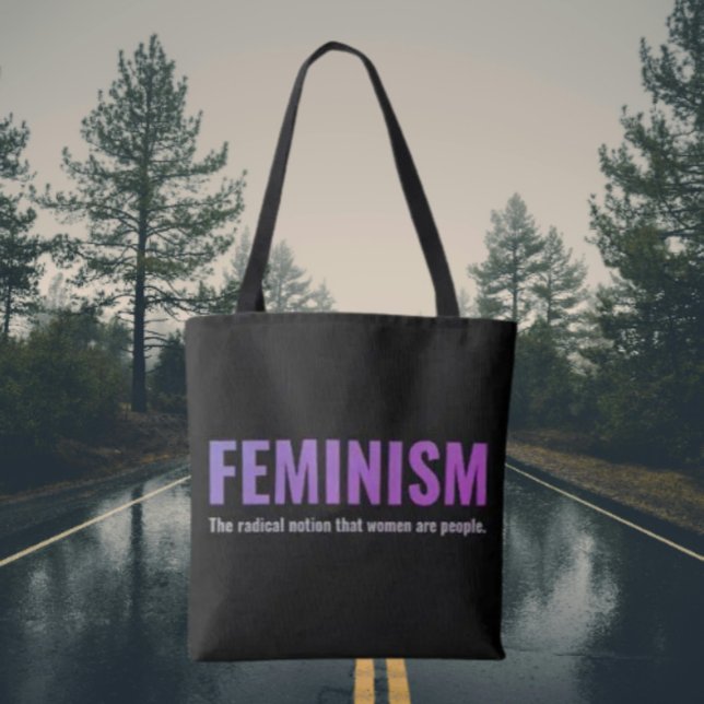 Tote Bolsa de Declaração Feminista - Carregar Com Convi (Criador carregado)