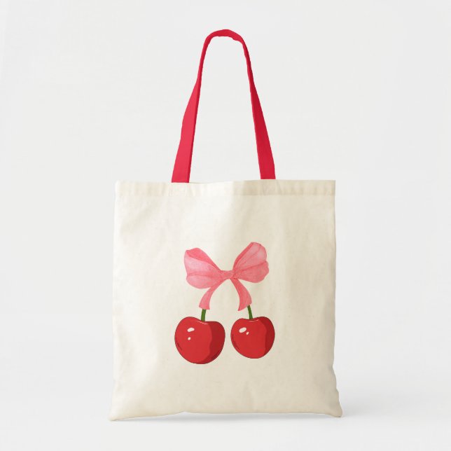 Tote bolsa de design de cereja cortada (Frente)