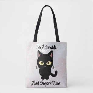 Tote Bolsa de Design de Gato Adorável e Supersticioso