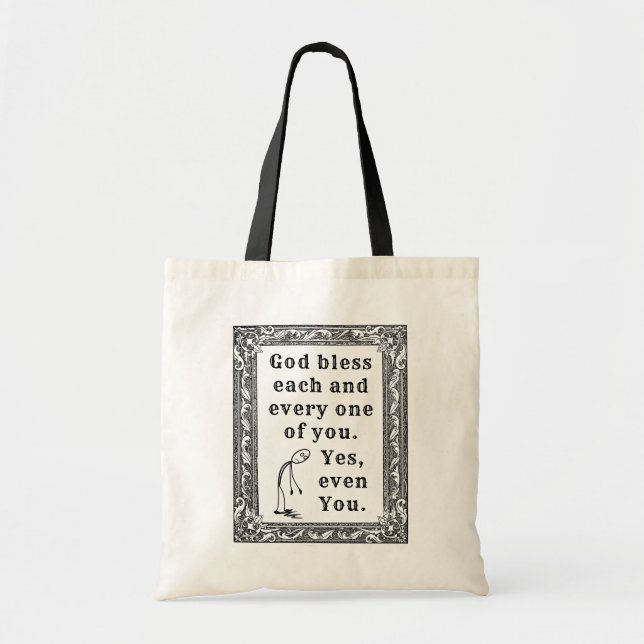 Tote bolsa de deus abençoe (humano) (Frente)