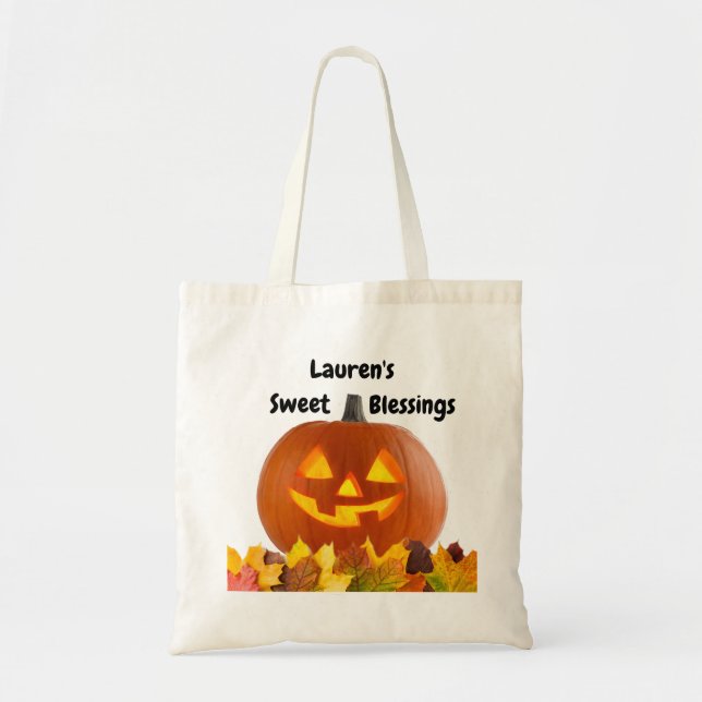 Tote Bolsa de doces personalizados do Halloween (Frente)