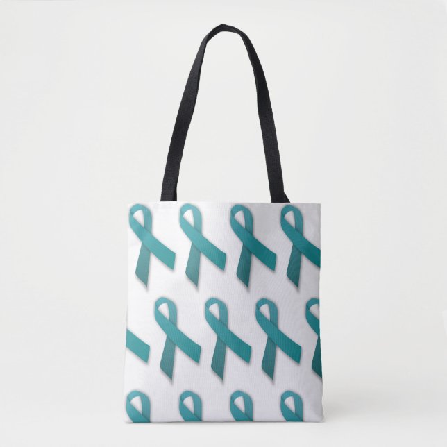 Tote Bolsa de dois lados da Fita Teal (Frente)