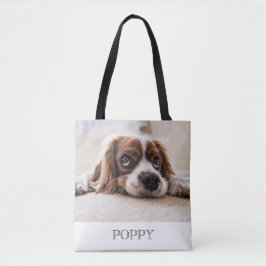 Tote Bolsa de dupla face com foto personalizada de cão