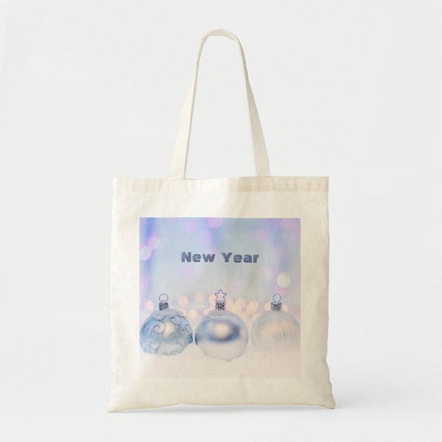 Tote Bolsa de Enfeites de natal roxa de vidro (Frente)