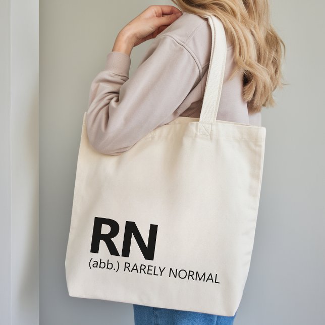 Tote Bolsa de Enfermagem Rarely Normal Presente para El (RN Rarely Normal Healthcare Tote Bag Graduation Gift, Modern Script RN Nurse Tote Bag Gift)