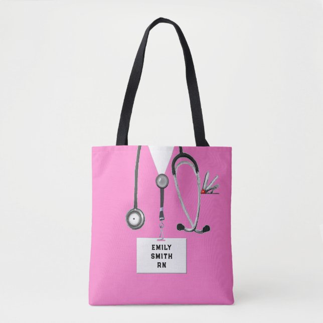 Tote Bolsa de Enfermeira Rosa (Frente)