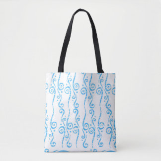 Tote Bolsa de espirais azuis