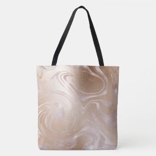 Tote Bolsa de espiral Dourado Marble