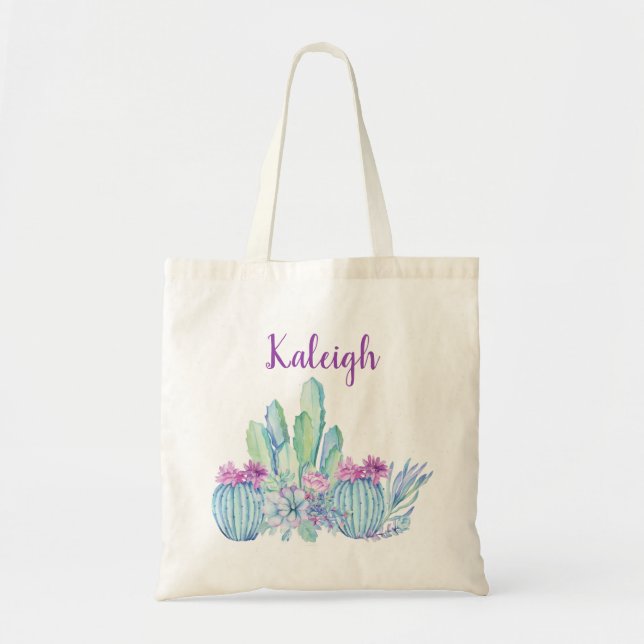 Tote Bolsa de Êxito de Cactus Personalizado (Frente)