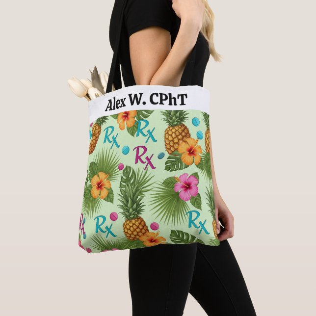 Tote Bolsa de Farmácia de abacaxi tropical personalizad (Close Up)