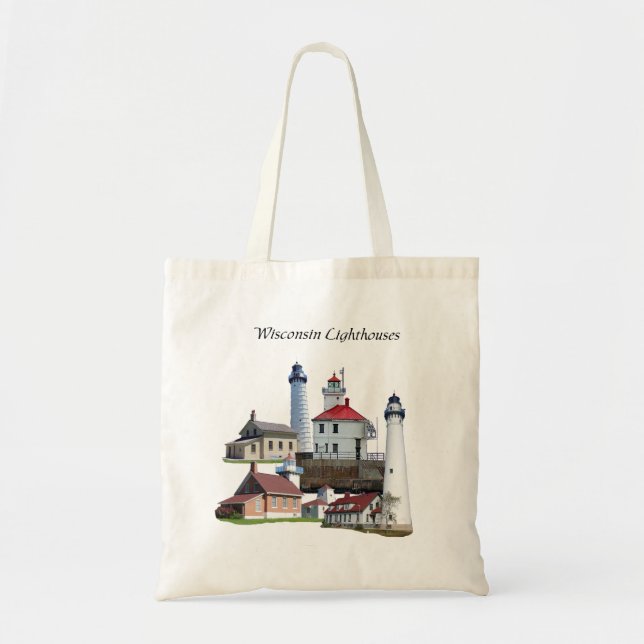 Tote Bolsa de Faróis de Wisconsin (Frente)