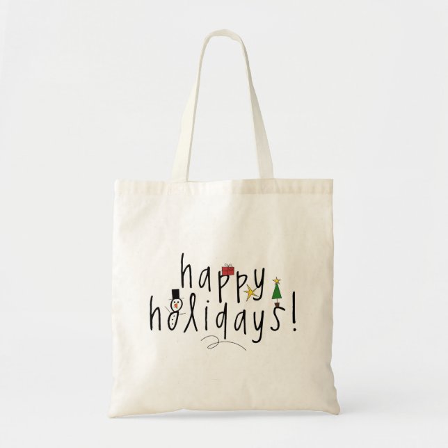 Tote Bolsa de Feriados Felizes Personalizados (Frente)