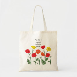 Tote Bolsa de Flor de Agosto Poppy Mês