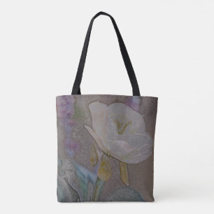 Tote Bolsa de Flor Desenhada à Mão - Arte Flor